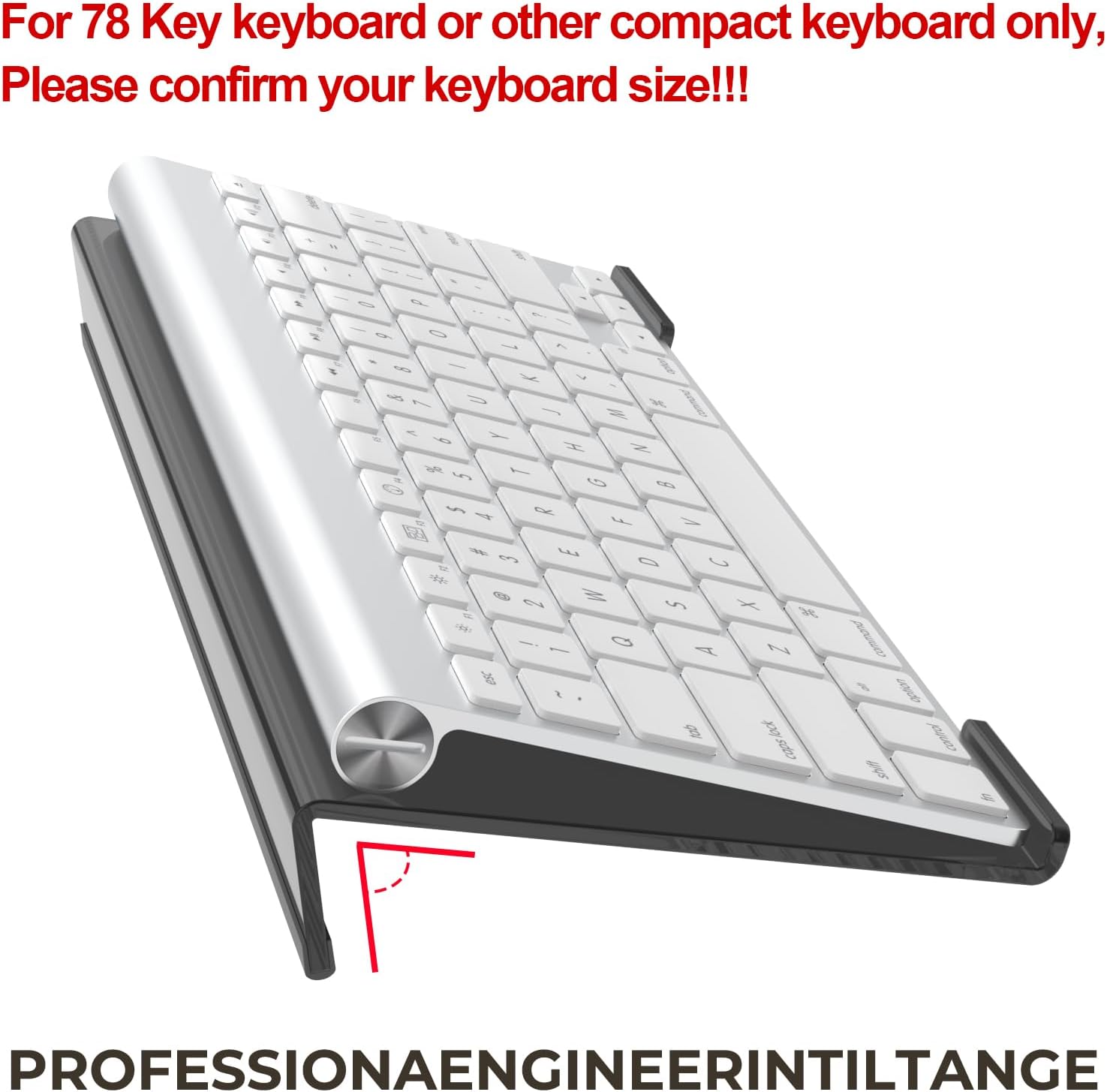 Acrylic Computer Keyboard Stand for Desk, Keyboard Riser Tilt Lift, Keyboard Holder for Desktop, Desk Keyboard Lifter(Black) - Image 3