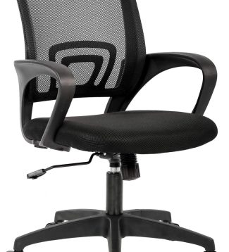 Home Office Chair Ergonomic Desk Chair Mesh Computer Chair with Lumbar Support Armrest Executive Rolling Swivel Adjustable Mid Back Task Chair for Women Adults, Black